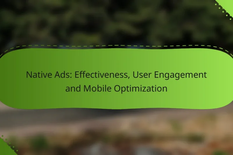 Native Ads: Effectiveness, User Engagement and Mobile Optimization