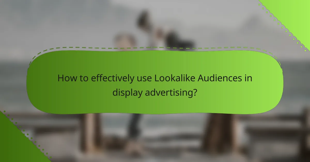 How to effectively use Lookalike Audiences in display advertising?