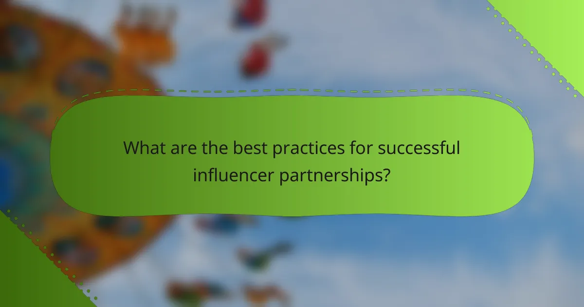 What are the best practices for successful influencer partnerships?