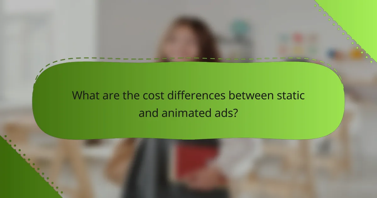 What are the cost differences between static and animated ads?
